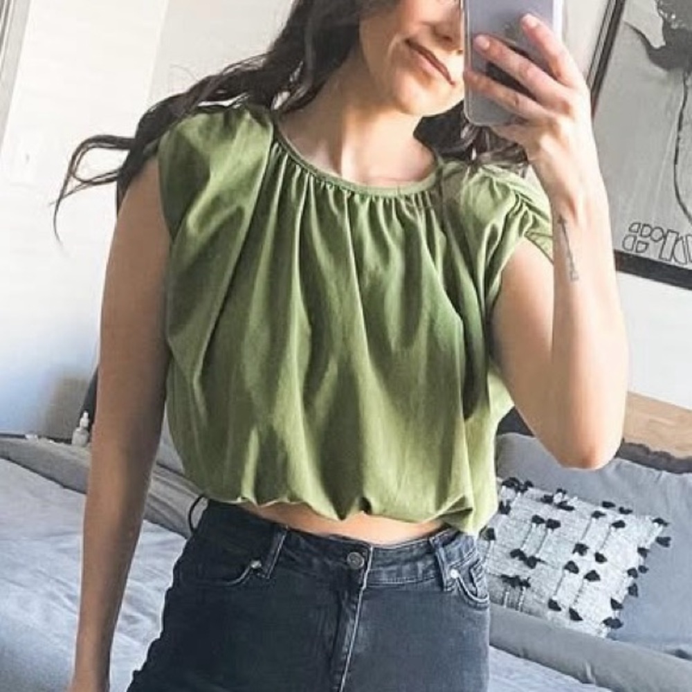 Nasty Gal Green Cropped Top